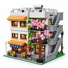 Japanese Sushi Shop building-block set, full front three-quarter view