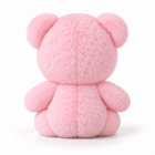 Rolife Nanci pink bear plush doll, full rear view showing fluffy hood and body