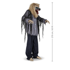 6.9ft Animated Standing Werewolf side view with height line showing 210 cm / 6.9 ft