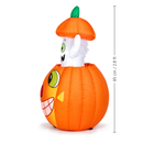 Side view of the 2.8ft inflatable pumpkin ghost with height line showing 85 cm / 2.8 ft