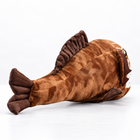 Grouper plush rear three-quarter view showing the mottled brown back, dorsal fin and tail