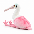 Rear three-quarter view of the 30CM heron plush toy with pink wings and long neck