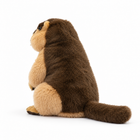 Rear three-quarter view of handcrafted 25cm plush toy doll showing brown back and tail - Toylvia