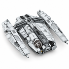 High-angle top view of Freight Voyager 1730-piece spaceship building block model - Toylvia