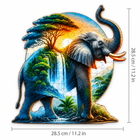 Mystical Elephant wooden jigsaw puzzle size: 28.5 x 28.5 cm (11.2 x 11.2 in) when assembled