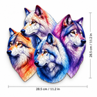 Gray Wolf Pack wooden jigsaw puzzle size: 28.5 x 28.5 cm (11.2 x 11.2 in) when assembled