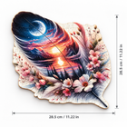 Celestial Feather wooden jigsaw puzzle size: 28.5 cm (11.22 in) high and wide