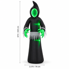 8FT inflatable mirror face ghost Halloween decor with 8 ft height and 2.5 ft width dimensions - Toylvia