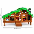 664PCS folk cabin building blocks forest house size view, 27.2 cm wide by 14.5 cm tall