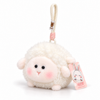 Cute Lying Sheep Plush Keychain Lamb Bag Pendant Charm - White