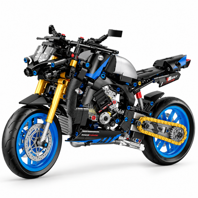 1:8 City Motorbike Racing Vehicle Technical Building Blocks 582pcs