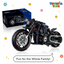 Toy motorcycle set with packaging and 'Toyvian Toys' branding on a white background.