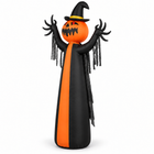 10FT Inflatable Pumpkin Ghost Rotatable Head Cape LED Decor viewed three-quarter left on white
