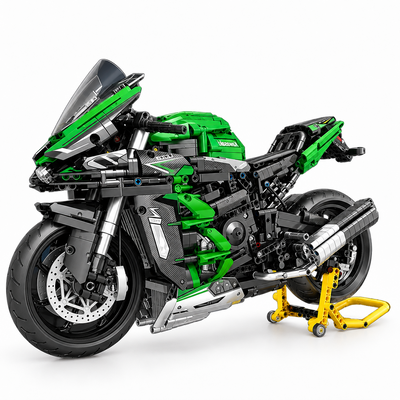2088PCS Technical Super Kawasaki Z H2 Motorcycle Building Blocks - 1:5 Scale Racing Bike Model