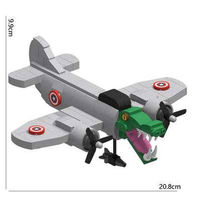 226PCS Brainrot Bricks Crocodile Fighter Plane Figures Set