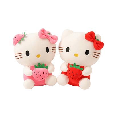 22cm Strawberry KT Cat Plush Toy | Kawaii Kitty Doll | Toylvia