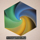 3D Printed Hexagonal Tower Fidget Kinetic Desktop Toy - Orange Yellow Blue / Side Diameter 12cm