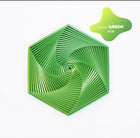 3D Printed Hexagonal Tower Fidget Kinetic Desktop Toy - Bright Green / Side Diameter 12cm