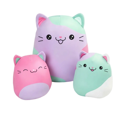3PCS New Cat Pillow Plush Set - Cartoon Cute Stuffed Animals