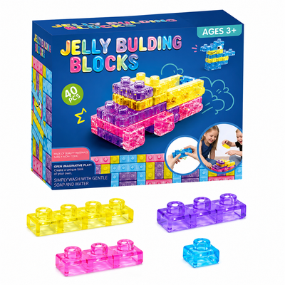 40-Piece Squishy Jelly Building Blocks Sensory Toy Set