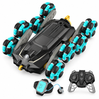 8wd-gesture-sensing-rc-stunt-car-transform-drift-spray: left-facing three-quarter studio hero with matching controller.