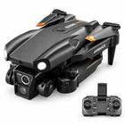 Black D3 drone with remote controller on white studio background