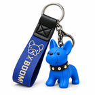 Blue Punk French Bulldog Keychain three-quarter left studio image