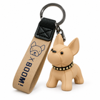 Brown Punk French Bulldog Keychain three-quarter left studio image