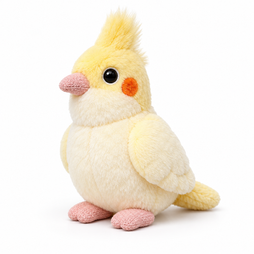 Cockatiel — left three-quarter studio photo