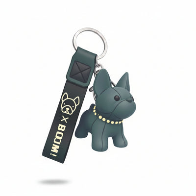 Punk French Bulldog Keychain - PU Leather Dog Bag & Car Keyring | Toylvia™