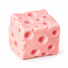 Cheese Block squishy toy, Pink color studio image