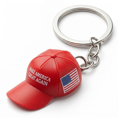 Donald Trump Metal Keychain 6-Pack | MAGA Hat & American Flag | ToyIvia