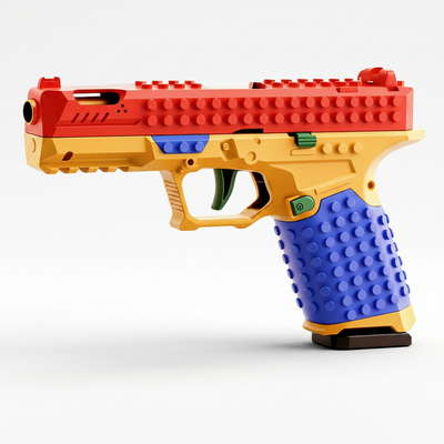 Building Block SIG17 Toy Gun - Blowback, Shell Ejecting, Soft Bullet Pistol
