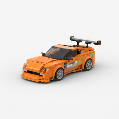 358PCS Orange Sports Car Building Blocks - DIY Racing Vehicle Model