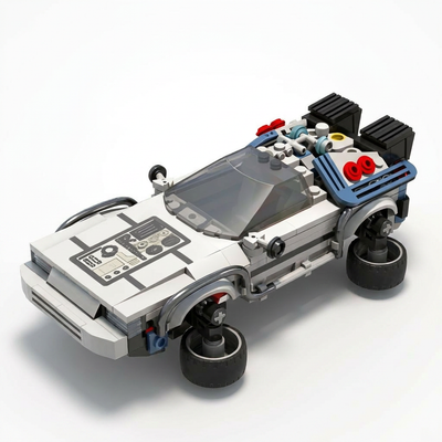 1:24 Scale Classic Movie Racing Car Building Blocks - Time Machine MOC