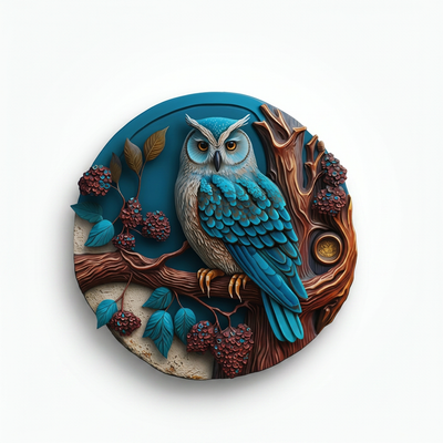 Blue Owl Wooden Jigsaw Puzzle - Animal Shaped Art Puzzle for Adults & Kids | Toylvia™