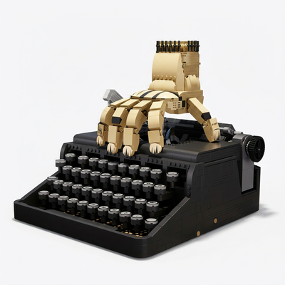 Gothic Typewriter Collectible Kit - Vintage Design Building Blocks Set
