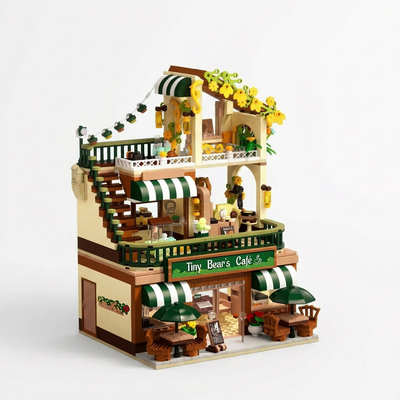 City Coffee House Building Set | 1173PCS Cafe Shop with Lights | ToyIvia