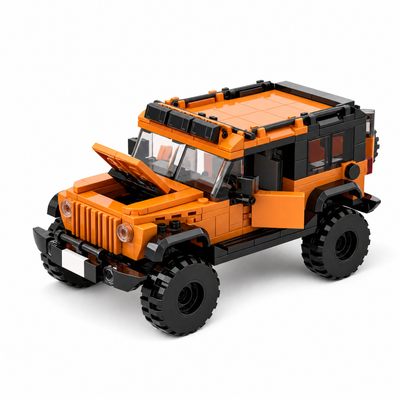 The Canyon Crawler: 405-Piece Orange SUV DIY Construction Kit