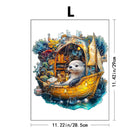 Otter Reading in Boat Wooden Puzzle Animal Pieces Marine Decor