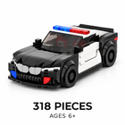 The Urban Defender city police car building set โ 318 pieces, recommended for ages 6 and up