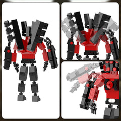Titan Speakerman 2.0 building block figure showing back view and poseable joints