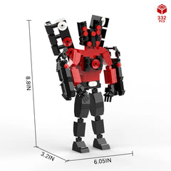 Titan Speakerman 2.0 building block figure showing height and size dimensions