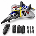 V17 Remote Control Stunt Plane; 2.4GHz Foam RC Drone; Yellow; 3battery