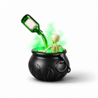 Skeleton cauldron rear three-quarter view