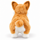 30cm Welsh Corgi plush toy seen from behind, showing its fluffy rear and short tail