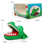 Green bite finger crocodile game toy with packaging and product size measurements