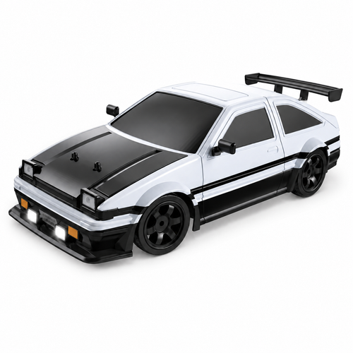AE86 drift car only on white studio background