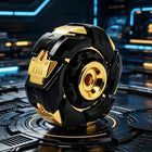 EDC Rotating Shell Spinning Top Metal Fidget Stress Toy - Black Gold