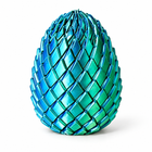 Sky blue dragon egg fidget toy, centered on white with natural contact shadows
